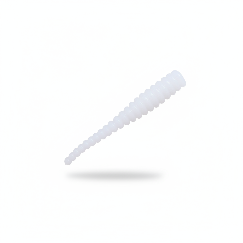 Krill Hunter yelloweye mullet lure - bubble tail white. NZ land-based fishing Don Fish Gear